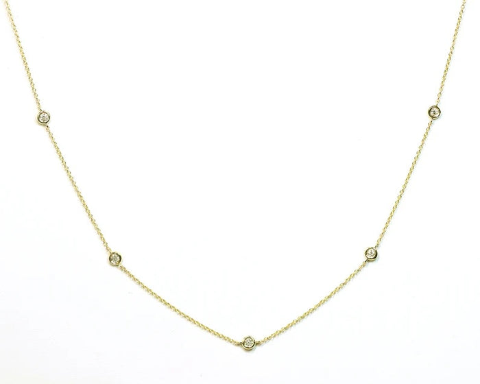 14K 0.10CT DIAMOND BY THE YARD NECKLACE
