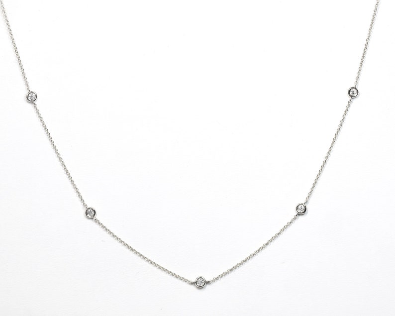 14K 0.035CT DIAMOND BY THE YARD NECKLACE