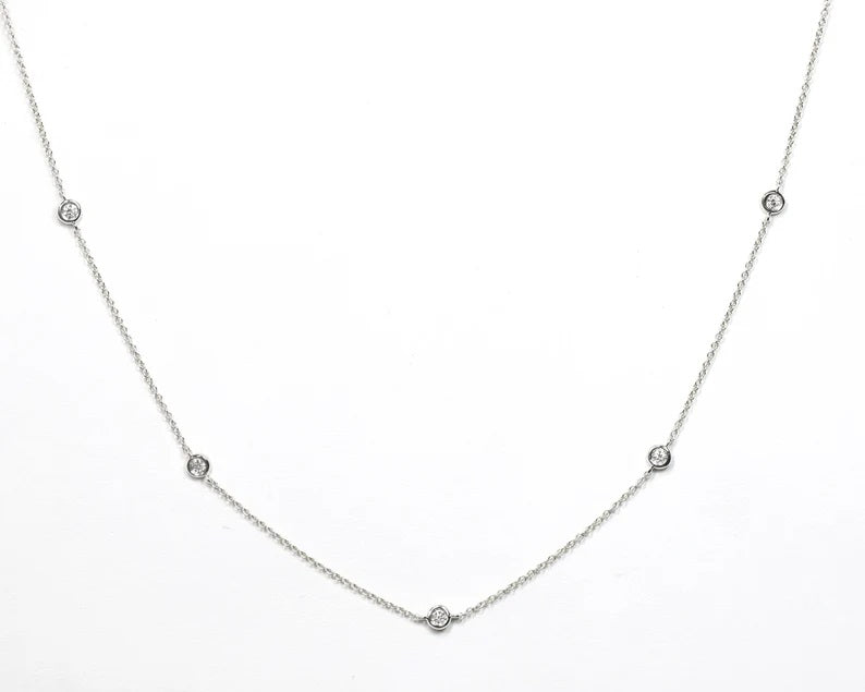 14K 0.10CT DIAMOND BY THE YARD NECKLACE