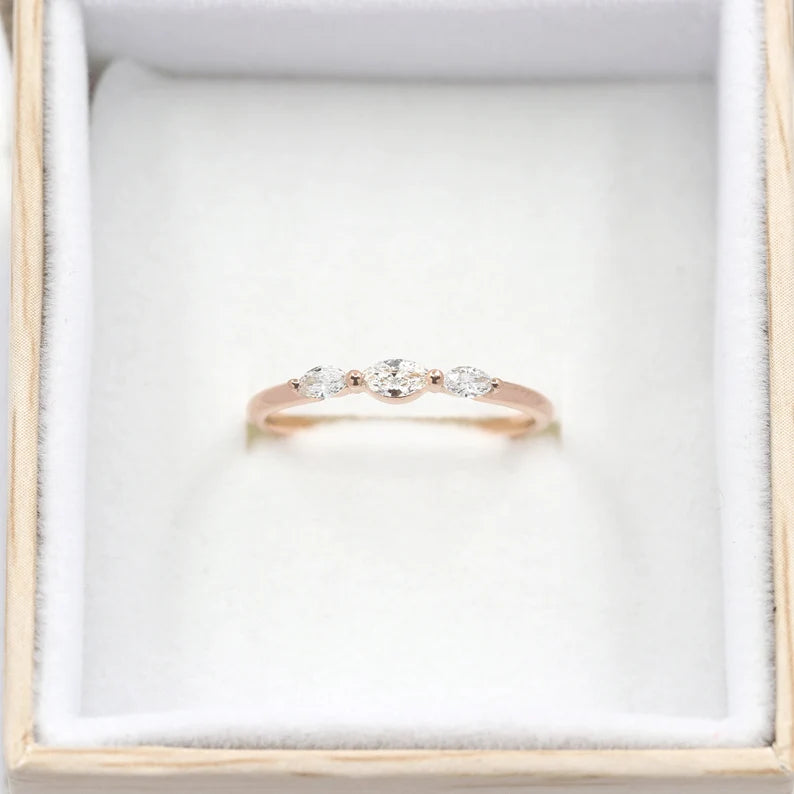 14K 3 MARQUISE DIAMOND BAND