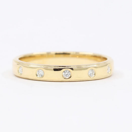 14K 5 DIAMOND BEZEL EDGE LINE BAND