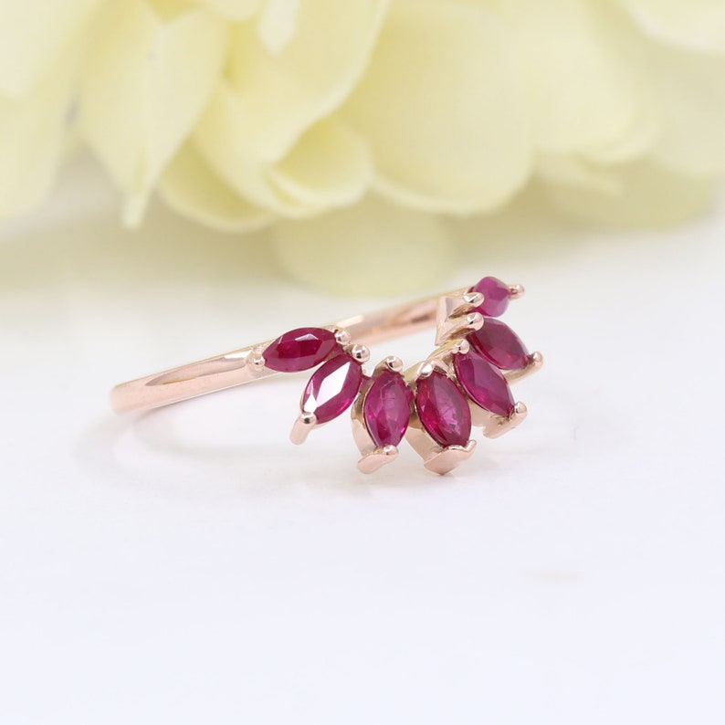 14K MARQUISE RUBY CROWN BAND