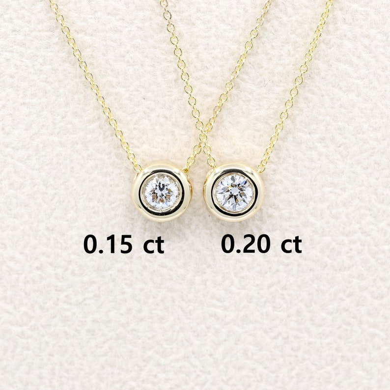 14K 0.15CT DIAMOND BEZEL NECKLACE