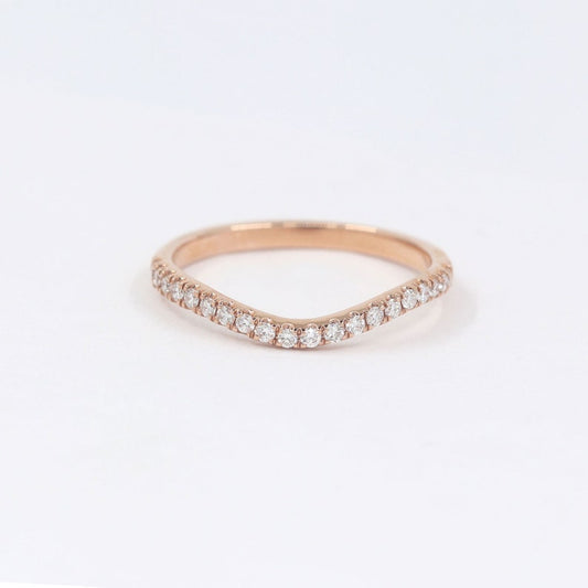 14K 0.25CT DIAMOND CURVED 2MM BAND