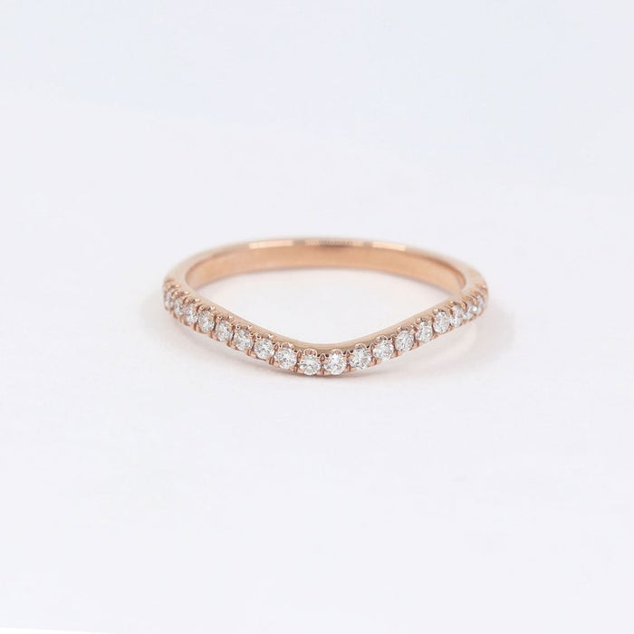 14K 0.25CT DIAMOND CURVED 2MM BAND