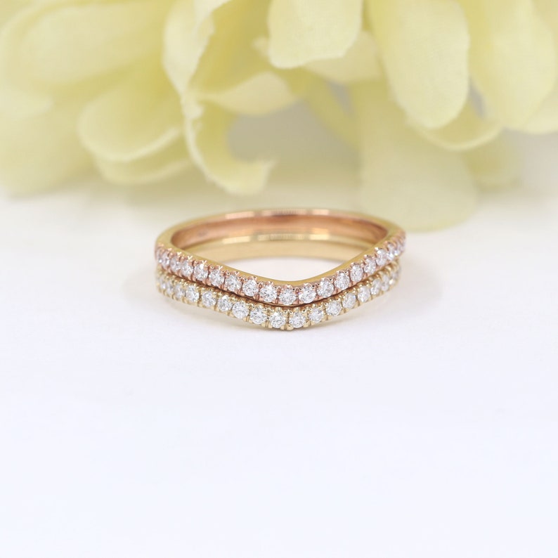 14K 0.25CT DIAMOND CURVED 2MM BAND