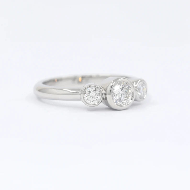 14K 0.36CT DIAMOND BEZEL RING