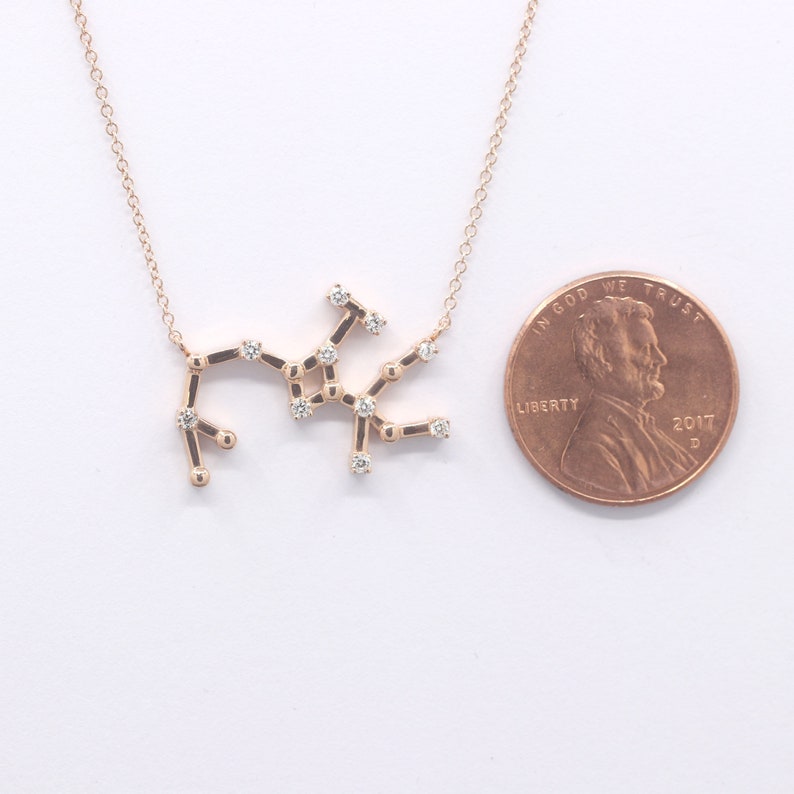 14K DIAMOND SAGITTARIUS ZODIAC SIGN SMALL VERSION NECKLACE