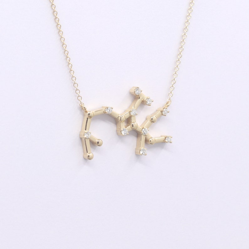 14K DIAMOND SAGITTARIUS ZODIAC SIGN SMALL VERSION NECKLACE