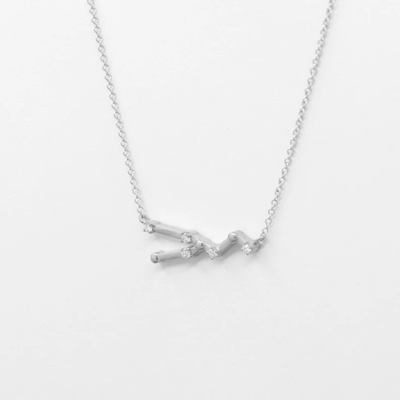 14K DIAMOND TAURUS ZODIAC SIGN SMALL VERSION NECKLACE