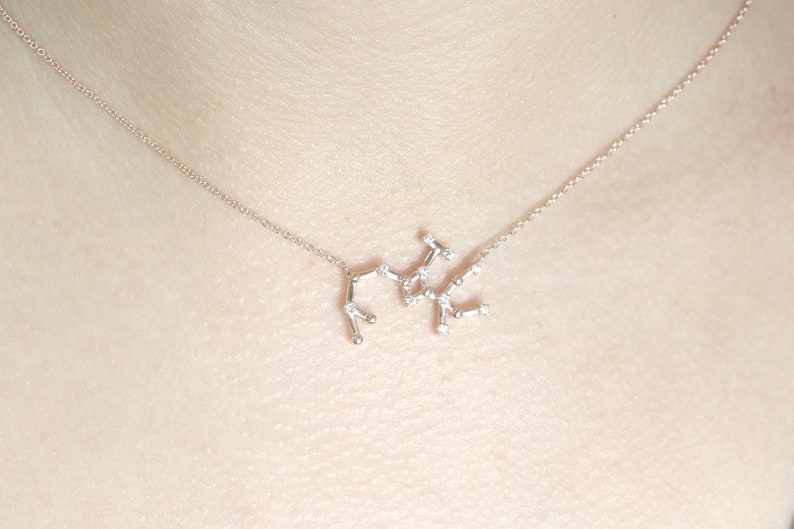 14K DIAMOND SAGITTARIUS ZODIAC SIGN SMALL VERSION NECKLACE