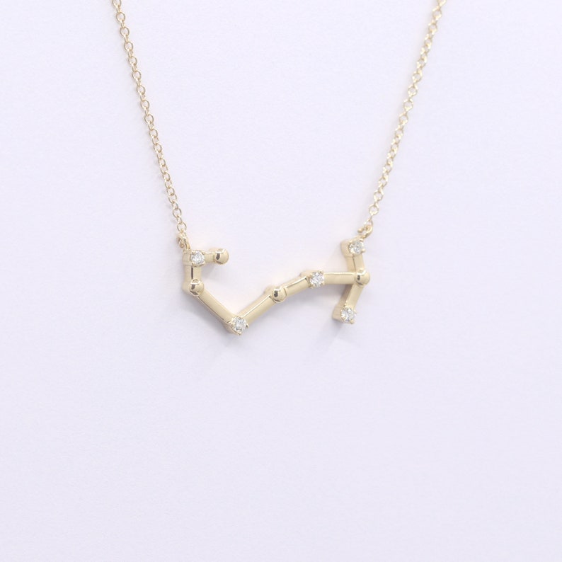 14K DIAMOND SCORPIO ZODIAC SIGN SMALL VERSION NECKLACE