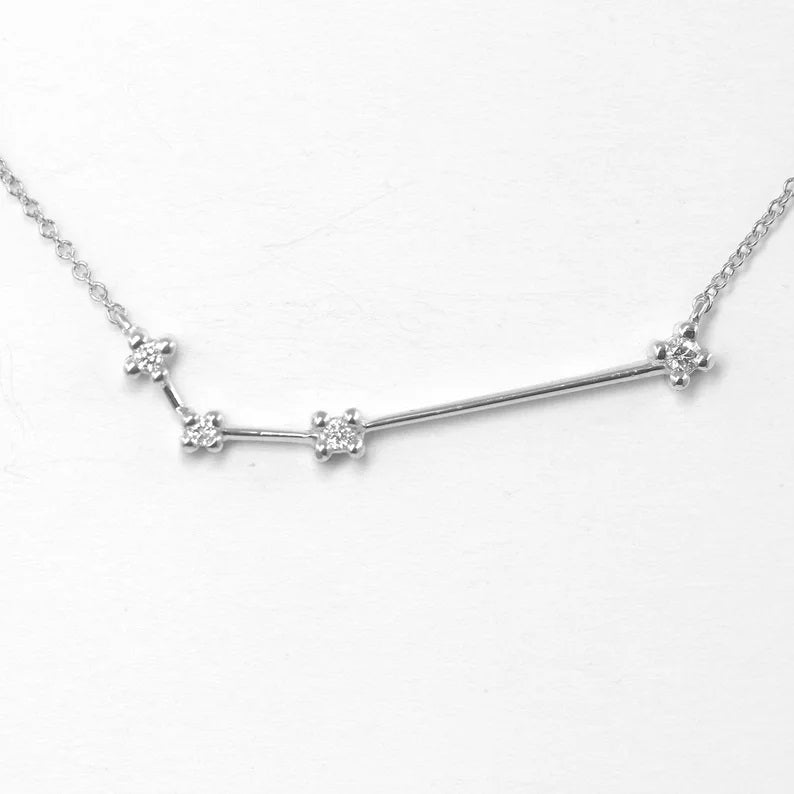 14K DIAMOND ARIES ZODIAC SIGN NECKLACE