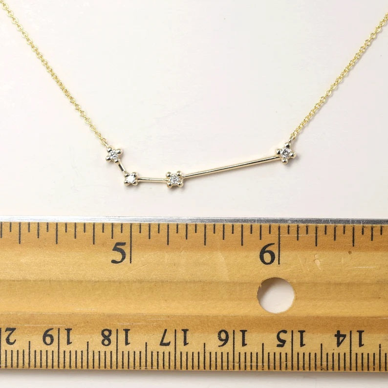 14K DIAMOND ARIES ZODIAC SIGN NECKLACE