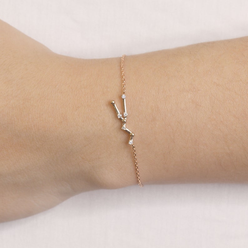 14K DIAMOND TAURUS ZODIAC SIGN BRACELET