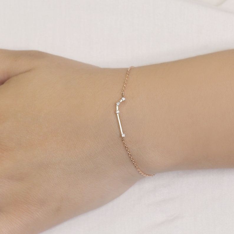 14K DIAMOND ARIES ZODIAC SIGN BRACELET