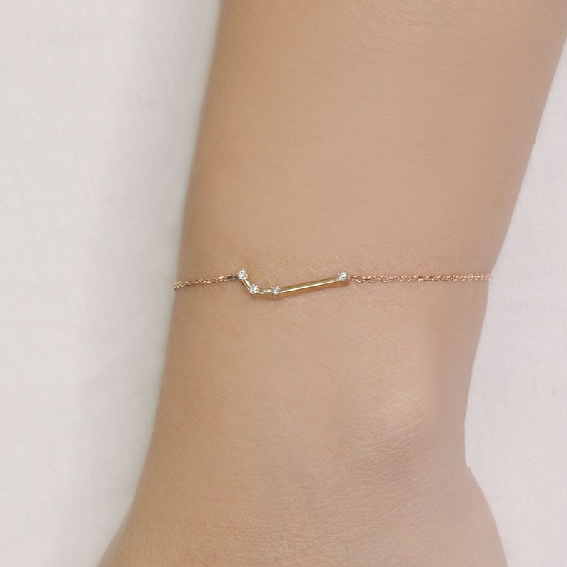 14K DIAMOND ARIES ZODIAC SIGN BRACELET