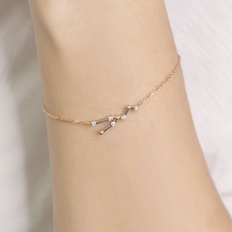 14K DIAMOND TAURUS ZODIAC SIGN BRACELET