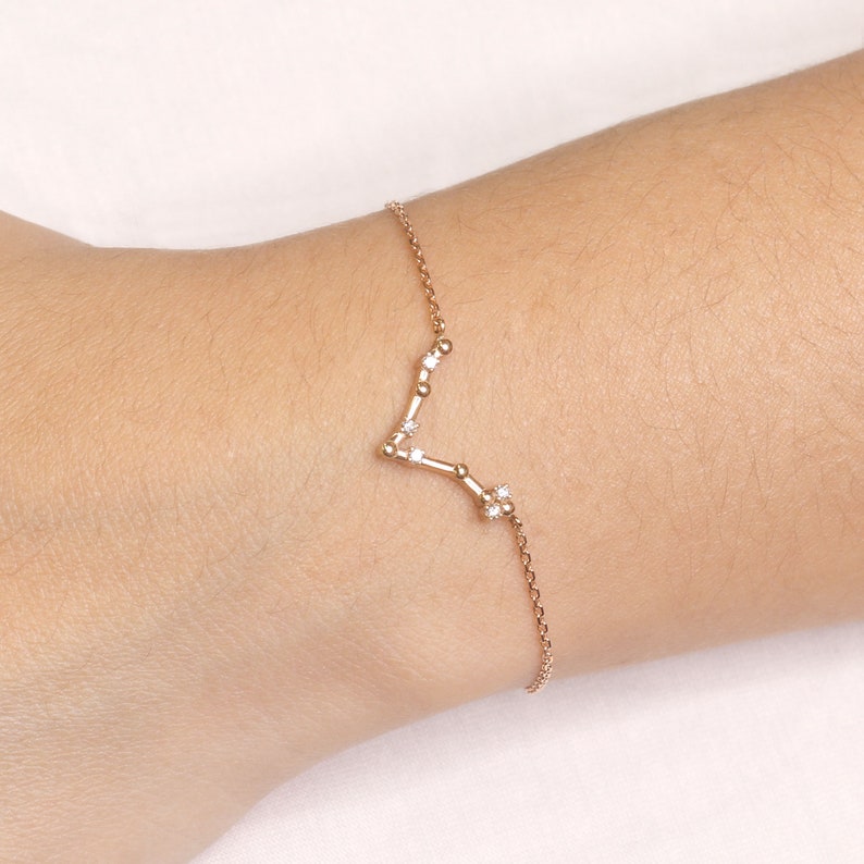 14K DIAMOND PISCES ZODIAC SIGN BRACELET