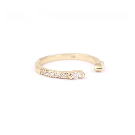 14K MARQUISE DIAMOND HALF ETERNITY OPEN BAND