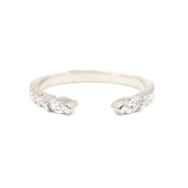 14K MARQUISE DIAMOND HALF ETERNITY OPEN BAND