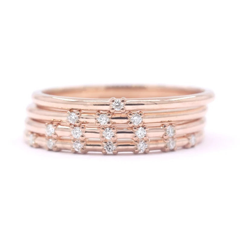 14K 3 DIAMOND SPACED 1.2MM BAND