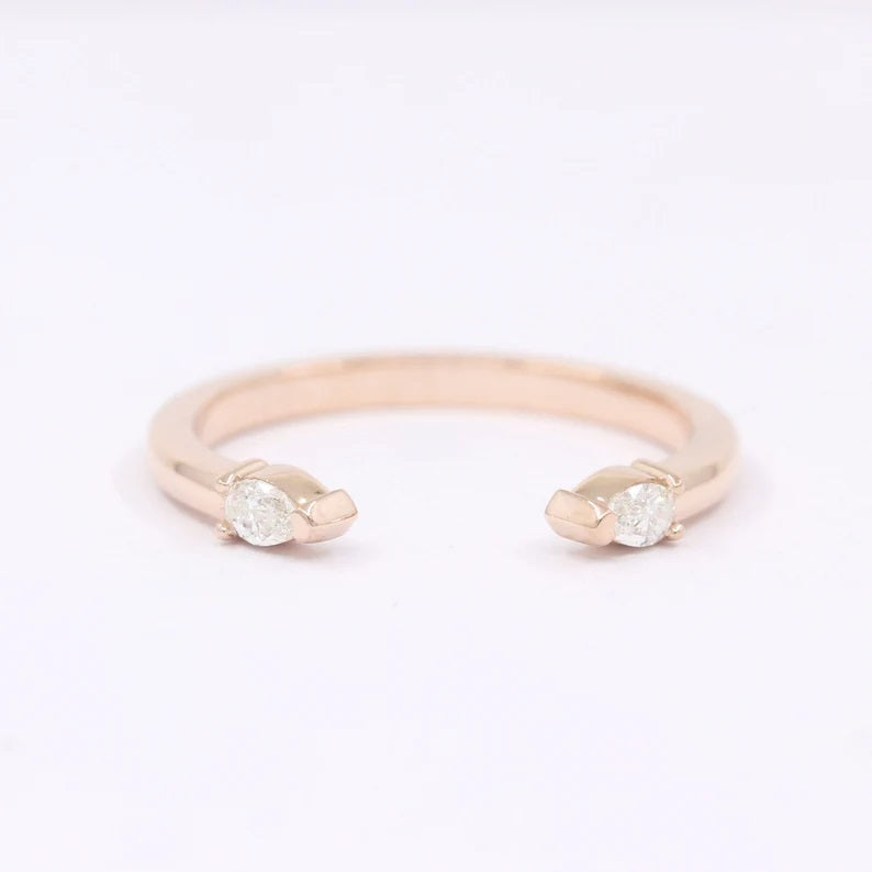 14K 2 PEAR DIAMOND OPEN BAND