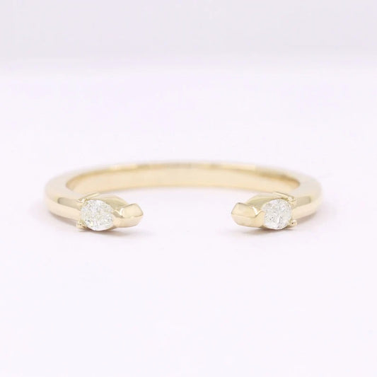 14K 2 PEAR DIAMOND OPEN BAND