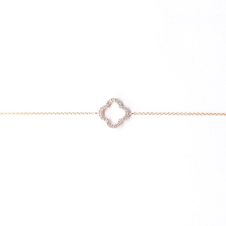 14K DIAMOND CLOVER BRACELET