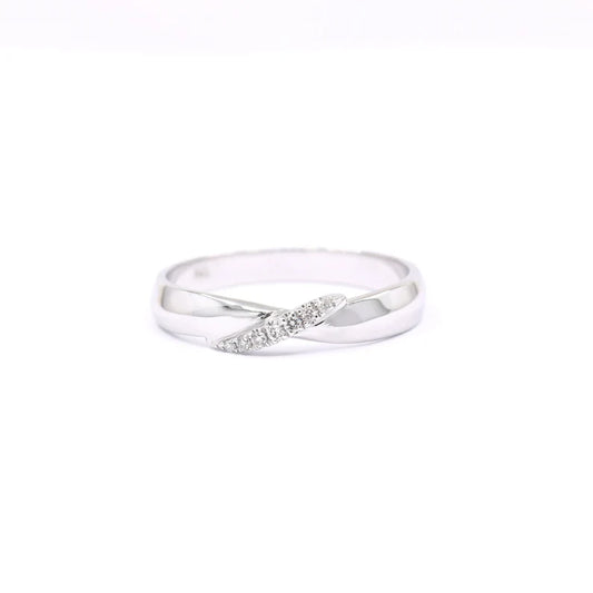 14K 0.05CT DIAMOND TWIST BAND