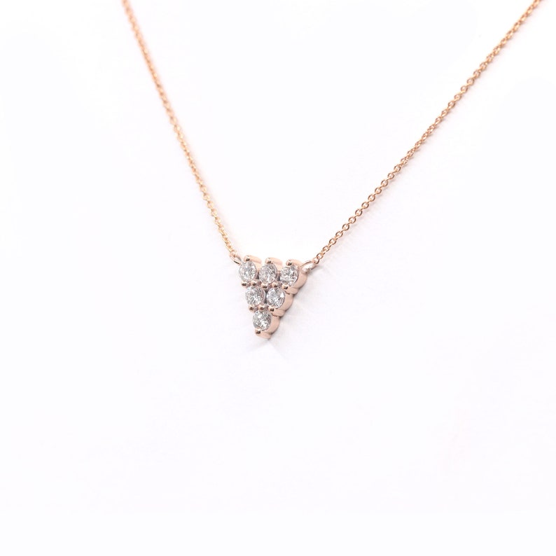 14K 0.48CT DIAMOND TRIANGLE NECKLACE