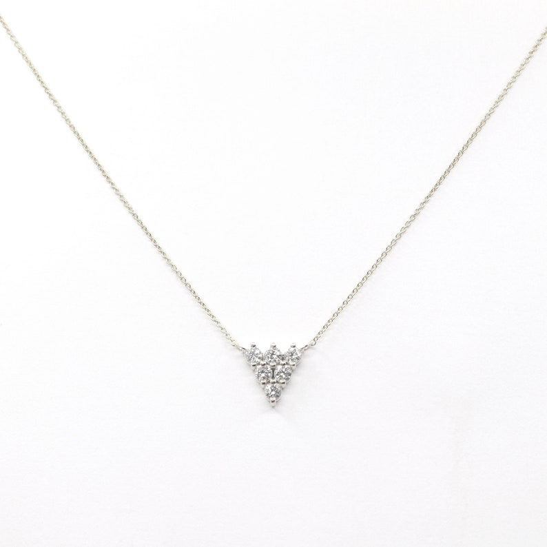 14K 0.48CT DIAMOND TRIANGLE NECKLACE