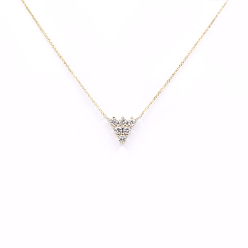 14K 0.48CT DIAMOND TRIANGLE NECKLACE