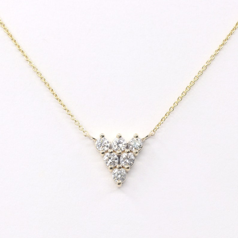 14K 0.48CT DIAMOND TRIANGLE NECKLACE