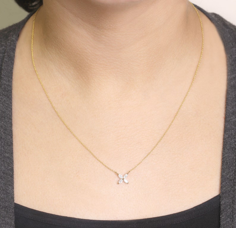14K MARQUISE DIAMOND BUTTERFLY NECKLACE