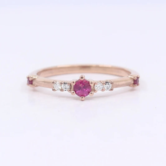 14K RUBY DIAMOND BAND