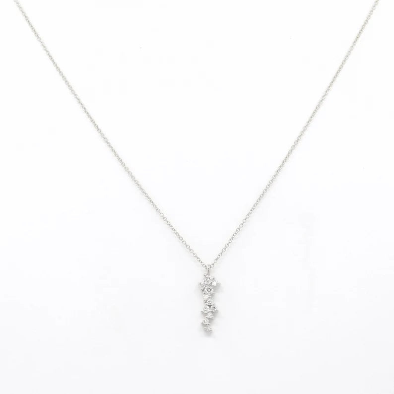 14K 0.32CT DIAMOND CLUSTER NECKLACE