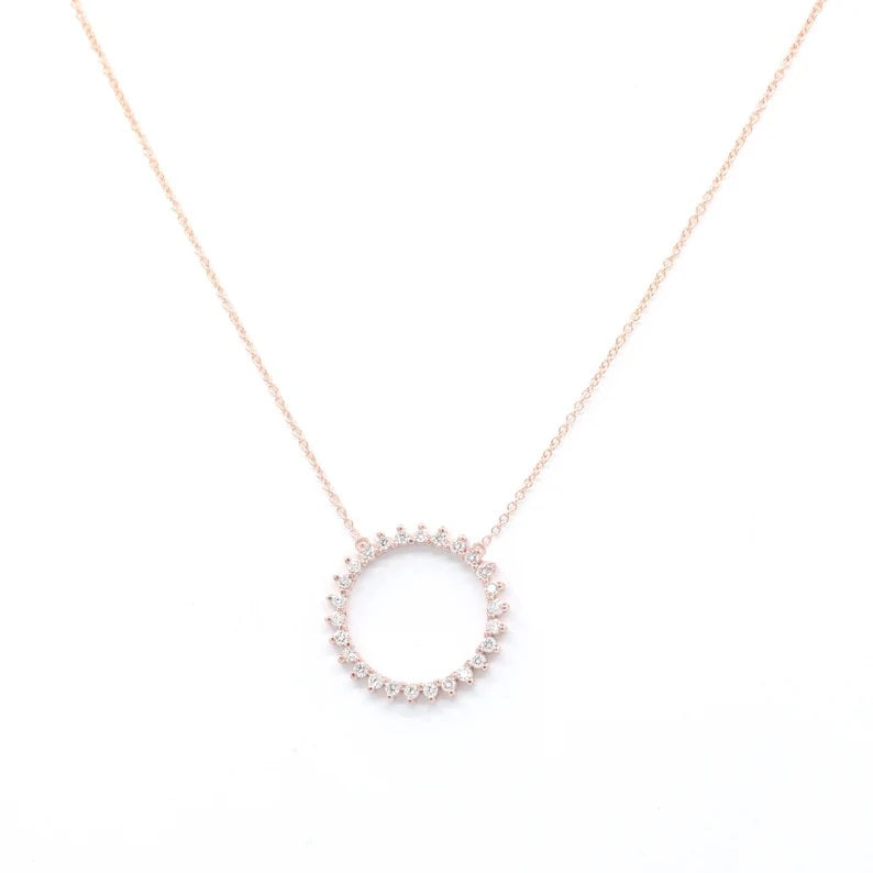 14K 0.36CT DIAMOND CIRCLE NECKLACE