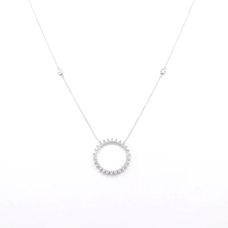 14K DIAMOND CIRCLE BY THE YARD NECKLACE