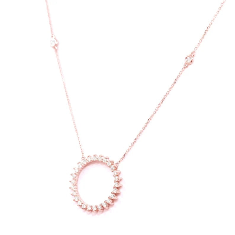 14K DIAMOND CIRCLE BY THE YARD NECKLACE