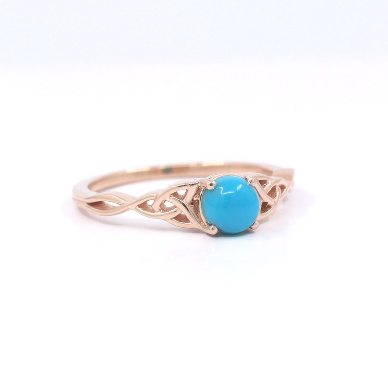 14K TURQUOISE TWIST RING