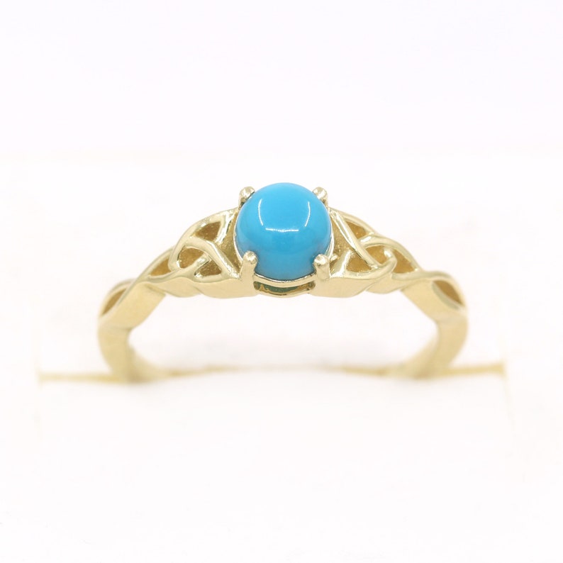 14K TURQUOISE TWIST RING