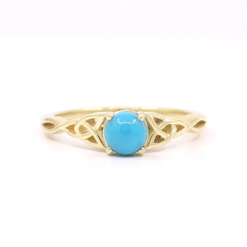 14K TURQUOISE TWIST RING