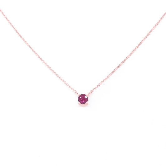 14K RUBY SOLITAIRE NECKLACE