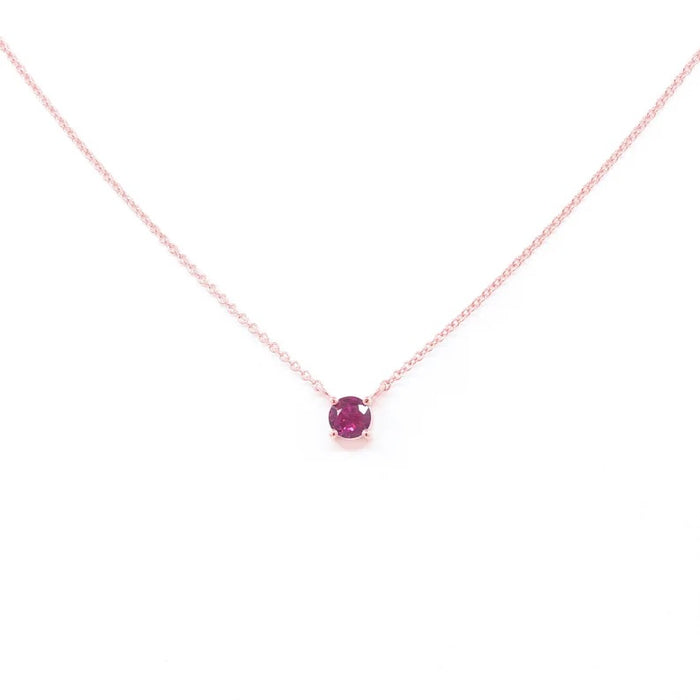 14K RUBY SOLITAIRE NECKLACE