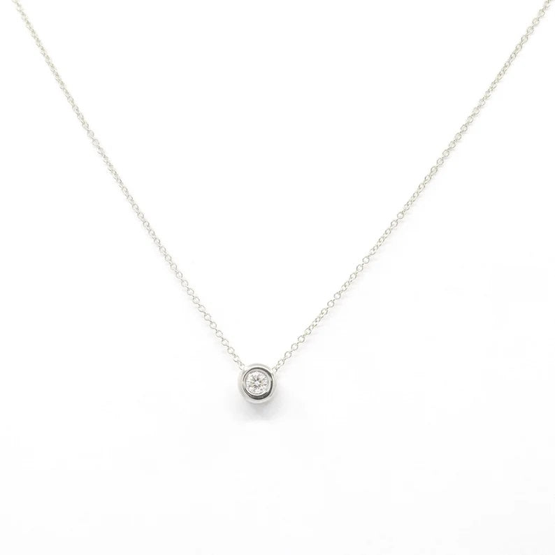 14K 0.11CT DIAMOND BEZEL NECKLACE