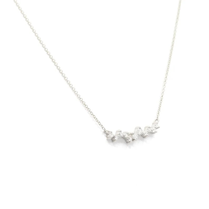 14K 0.32CT DIAMOND CLUSTER NECKLACE