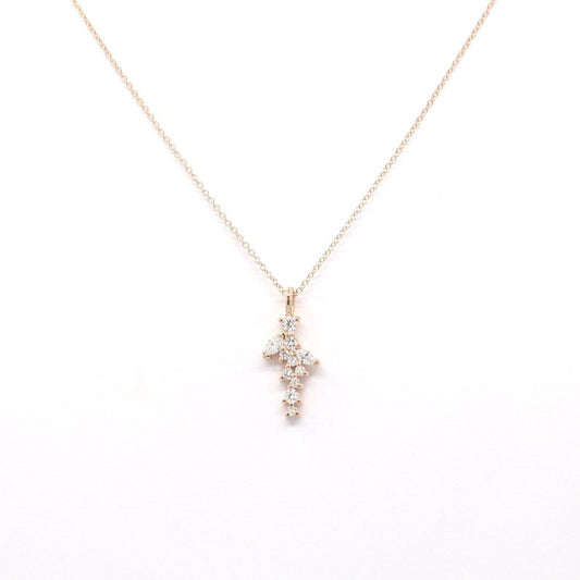 14K 0.46CT DIAMOND CLUSTER NECKLACE