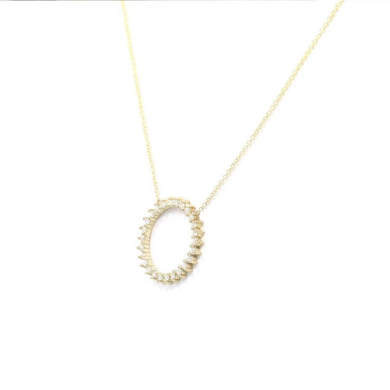 14K 0.36CT DIAMOND CIRCLE NECKLACE