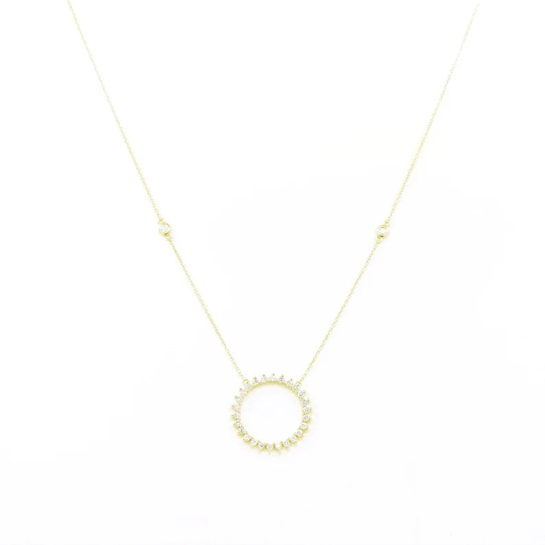 14K DIAMOND CIRCLE BY THE YARD NECKLACE